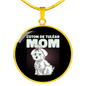 Tulear Cotton Mom Circle Necklace Stainless Steel or 18k Gold 18-22"-Express Your Love Gifts