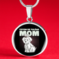 Tulear Cotton Mom Circle Necklace Stainless Steel or 18k Gold 18-22"-Express Your Love Gifts