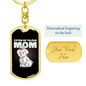 Tulear Cotton Mom Keychain Stainless Steel or 18k Gold Dog Tag Keyring-Express Your Love Gifts