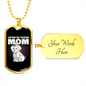 Tulear Cotton Mom Necklace Stainless Steel or 18k Gold Dog Tag 24" Chain-Express Your Love Gifts