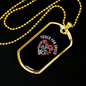 Tuned For Speed Biker Necklace Stainless Steel or 18k Gold Dog Tag 24"-Express Your Love Gifts