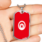 Tunisia Flag Necklace Stainless Steel or 18k Gold Dog Tag 24" Chain-Express Your Love Gifts