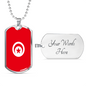 Tunisia Flag Necklace Stainless Steel or 18k Gold Dog Tag 24" Chain-Express Your Love Gifts