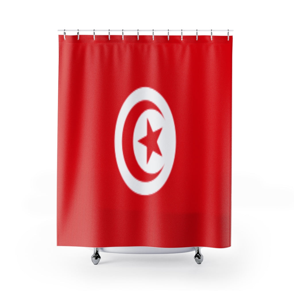 Tunisia Flag Stylish Design 71" x 74" Elegant Waterproof Shower Curtain for a Spa-like Bathroom Paradise Exceptional Craftsmanship-Express Your Love Gifts
