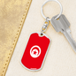 Tunisia Flag Swivel Keychain Dog Tag Stainless Steel or 18k Gold-Express Your Love Gifts