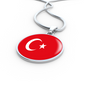 Turkey Flag Necklace Circle Pendant Stainless Steel or 18k Gold 18-22"-Express Your Love Gifts
