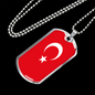Turkey Flag Necklace Stainless Steel or 18k Gold Dog Tag 24" Chain-Express Your Love Gifts