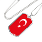 Turkey Flag Necklace Stainless Steel or 18k Gold Dog Tag 24" Chain-Express Your Love Gifts