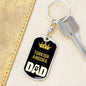 Turkish Angora Cat Dad King Keychain Stainless Steel or 18k Gold-Express Your Love Gifts