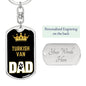 Turkish Van Cat Dad King Keychain Stainless Steel or 18k Gold-Express Your Love Gifts