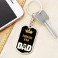 Turkish Van Cat Dad King Keychain Stainless Steel or 18k Gold-Express Your Love Gifts