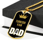 Turkish Van Cat Dad Necklace Stainless Steel or 18k Gold Dog Tag 24" Chain-Express Your Love Gifts