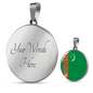 Turkmenistan Flag Necklace Circle Pendant Stainless Steel or 18k Gold 18-22"-Express Your Love Gifts