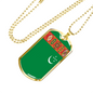 Turkmenistan Flag Necklace Stainless Steel or 18k Gold Dog Tag 24" Chain-Express Your Love Gifts
