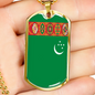 Turkmenistan Flag Necklace Stainless Steel or 18k Gold Dog Tag 24" Chain-Express Your Love Gifts