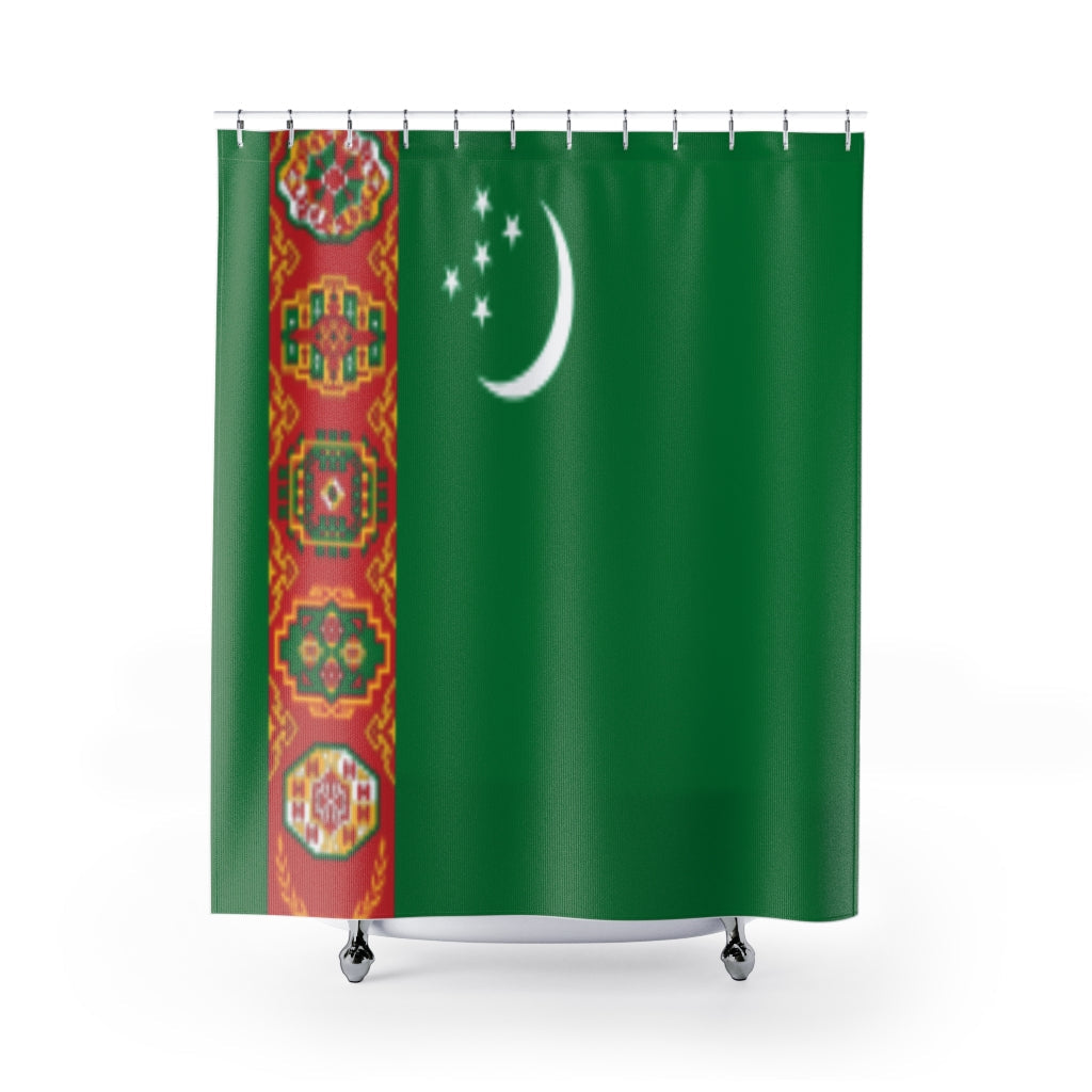 Turkmenistan Flag Stylish Design 71" x 74" Elegant Waterproof Shower Curtain for a Spa-like Bathroom Paradise Exceptional Craftsmanship-Express Your Love Gifts