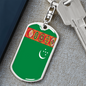 Turkmenistan Flag Swivel Keychain Dog Tag Stainless Steel or 18k Gold-Express Your Love Gifts