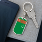 Turkmenistan Flag Swivel Keychain Dog Tag Stainless Steel or 18k Gold-Express Your Love Gifts