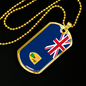 Turks And Caicos Flag Necklace Stainless Steel or 18k Gold Dog Tag 24" Chain-Express Your Love Gifts