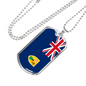 Turks And Caicos Flag Necklace Stainless Steel or 18k Gold Dog Tag 24" Chain-Express Your Love Gifts