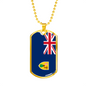 Turks And Caicos Flag Necklace Stainless Steel or 18k Gold Dog Tag 24" Chain-Express Your Love Gifts