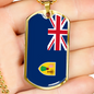 Turks And Caicos Flag Necklace Stainless Steel or 18k Gold Dog Tag 24" Chain-Express Your Love Gifts