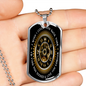 Turn Back Time Dog Tag Stainless Steel or 18k Gold 24" Chain-Express Your Love Gifts