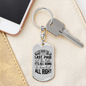 Turn Out All Right Keychain Stainless Steel or 18k Gold Dog Tag Keyring-Express Your Love Gifts