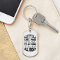 Turn Out Alright Keychain Stainless Steel or 18k Gold Dog Tag Keyring-Express Your Love Gifts