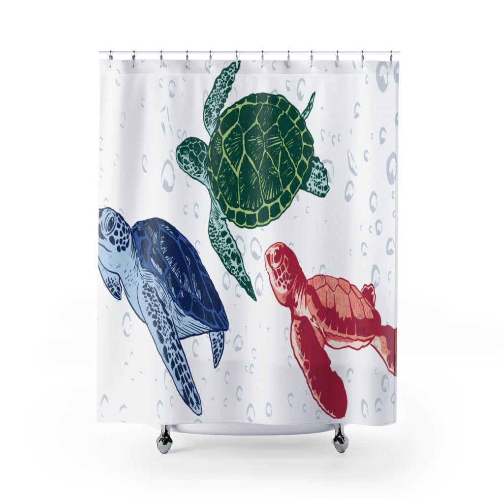 Turtle Swimming Illustration Stylish Design 71" x 74" Elegant Waterproof Shower Curtain for a Spa-like Bathroom Paradise Exceptional Craftsmanship-Express Your Love Gifts