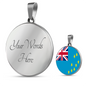 Tuvalu Flag Necklace Circle Pendant Stainless Steel or 18k Gold 18-22"-Express Your Love Gifts
