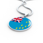 Tuvalu Flag Necklace Circle Pendant Stainless Steel or 18k Gold 18-22"-Express Your Love Gifts