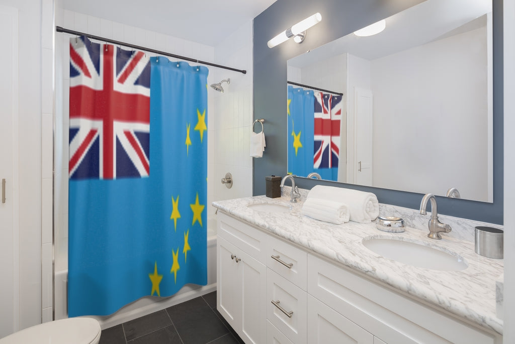 Tuvalu Flag Stylish Design 71" x 74" Elegant Waterproof Shower Curtain for a Spa-like Bathroom Paradise Exceptional Craftsmanship-Express Your Love Gifts