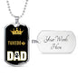 Tuxedo Cat Dad Necklace Stainless Steel or 18k Gold Dog Tag 24" Chain-Express Your Love Gifts
