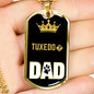 Tuxedo Cat Dad Necklace Stainless Steel or 18k Gold Dog Tag 24" Chain-Express Your Love Gifts