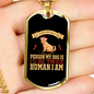 Twice Human Dogs Necklace Stainless Steel or 18k Gold Dog Tag 24" Chain-Express Your Love Gifts