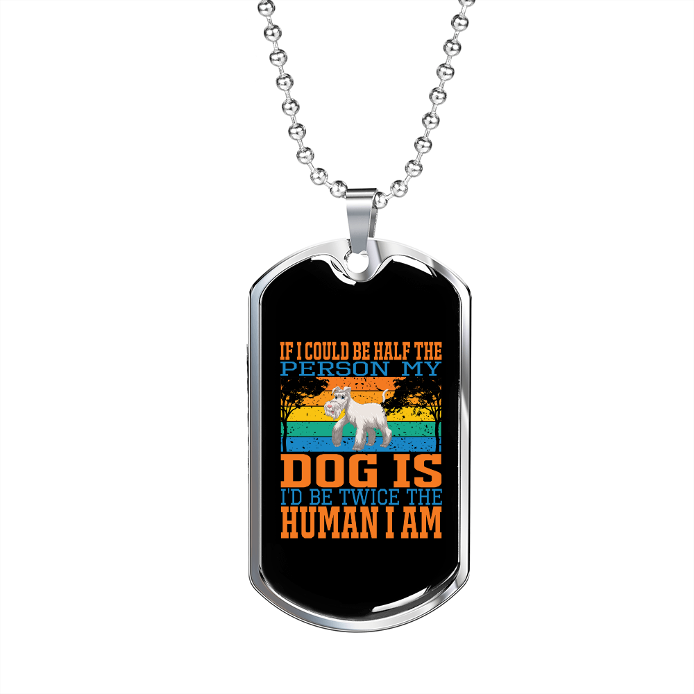 Twice Human Orange Necklace Stainless Steel or 18k Gold Dog Tag 24" Chain-Express Your Love Gifts