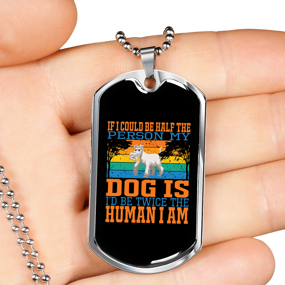 Twice Human Orange Necklace Stainless Steel or 18k Gold Dog Tag 24" Chain-Express Your Love Gifts