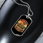 Twice Human Peach Necklace Stainless Steel or 18k Gold Dog Tag 24" Chain-Express Your Love Gifts