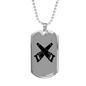 Two Saws Crossed Woodworker Dog Tag Stainless Steel or 18k Gold W 24"-Express Your Love Gifts