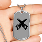 Two Saws Crossed Woodworker Dog Tag Stainless Steel or 18k Gold W 24"-Express Your Love Gifts