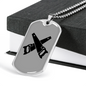 Two Saws Crossed Woodworker Dog Tag Stainless Steel or 18k Gold W 24"-Express Your Love Gifts