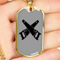 Two Saws Crossed Woodworker Dog Tag Stainless Steel or 18k Gold W 24"-Express Your Love Gifts