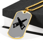 Two Saws Crossed Woodworker Dog Tag Stainless Steel or 18k Gold W 24"-Express Your Love Gifts