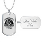 Two Wheels Move The Soul Biker Necklace Stainless Steel or 18k Gold Dog Tag 24"-Express Your Love Gifts