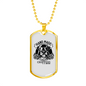 Two Wheels Move The Soul Biker Necklace Stainless Steel or 18k Gold Dog Tag 24"-Express Your Love Gifts