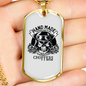 Two Wheels Move The Soul Biker Necklace Stainless Steel or 18k Gold Dog Tag 24"-Express Your Love Gifts