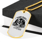 Two Wheels Move The Soul Biker Necklace Stainless Steel or 18k Gold Dog Tag 24"-Express Your Love Gifts