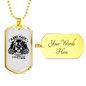 Two Wheels Move The Soul Biker Necklace Stainless Steel or 18k Gold Dog Tag 24"-Express Your Love Gifts