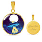 UFO Alien Fan Gift Alien Abduction Circle Necklace Stainless Steel or 18k Gold 18-22"-Express Your Love Gifts